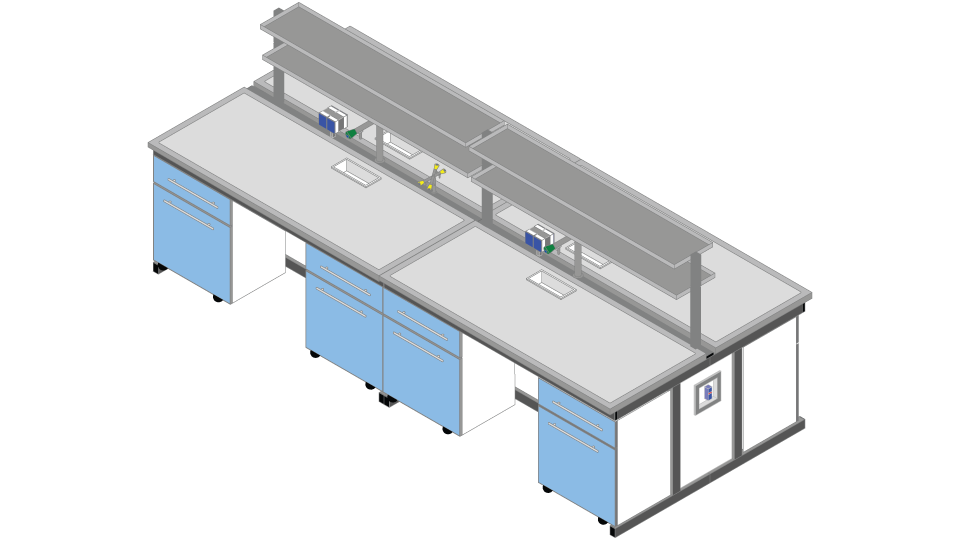 Banco centrale piano Porcellanato monolitico su base acciaio cm 360 x 156 x 90H con portareagentario in metallo