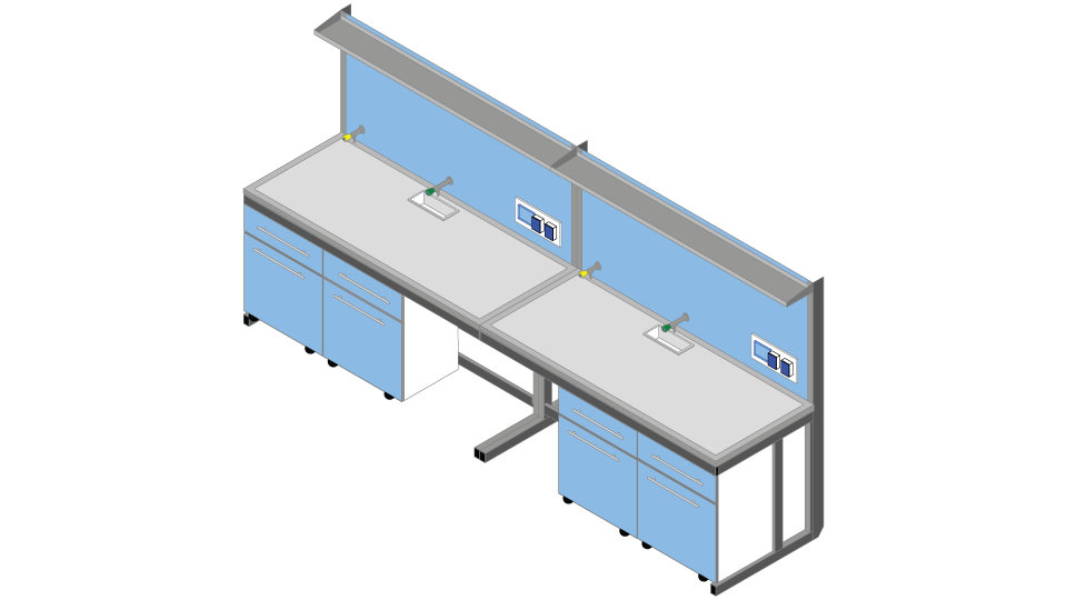 Banco parete piano Porcellanato monolitico su base acciaio cm 60 x 83 x 90-170H con Modulo tecnico porta servizi e 1 ripiano