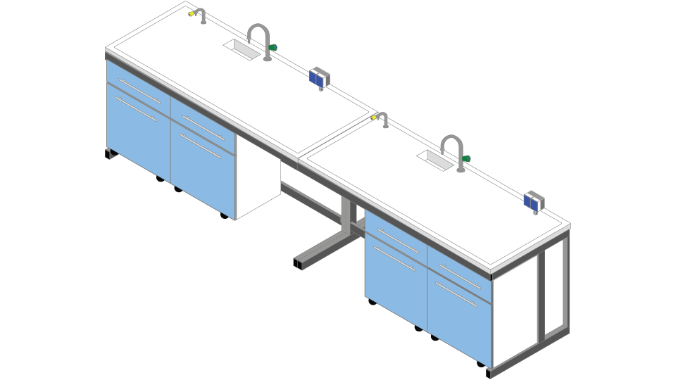 Banco parete piano Polipropilene cm 360 x 75 x 90H