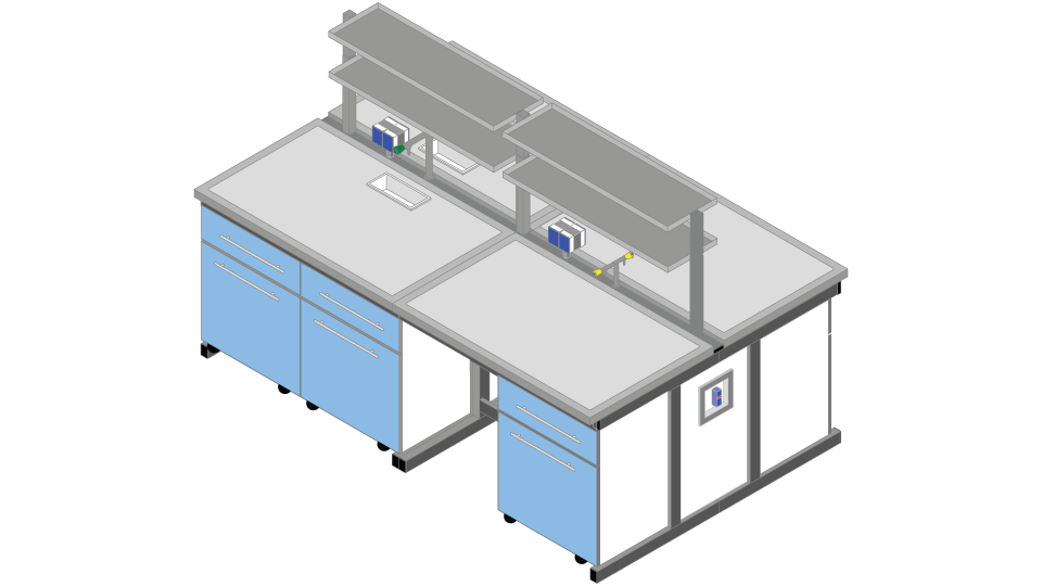 Banco centrale piano Porcellanato monolitico su base acciaio cm 240 x 156 x 90H con portareagentario in metallo