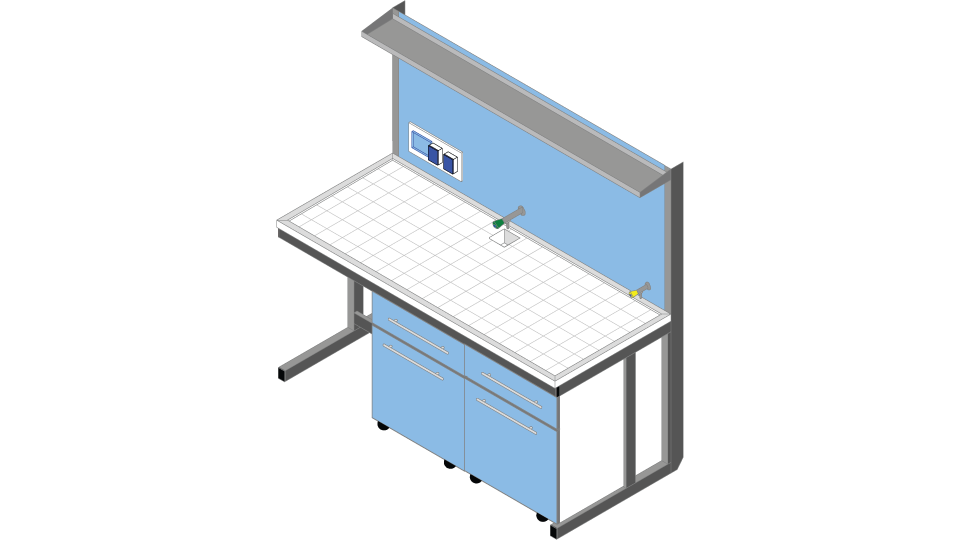 Banco parete piano Gres Porcellanato Piastrellato cm 180 x 83 x 90-170H con Modulo tecnico porta servizi e 1 ripiano
