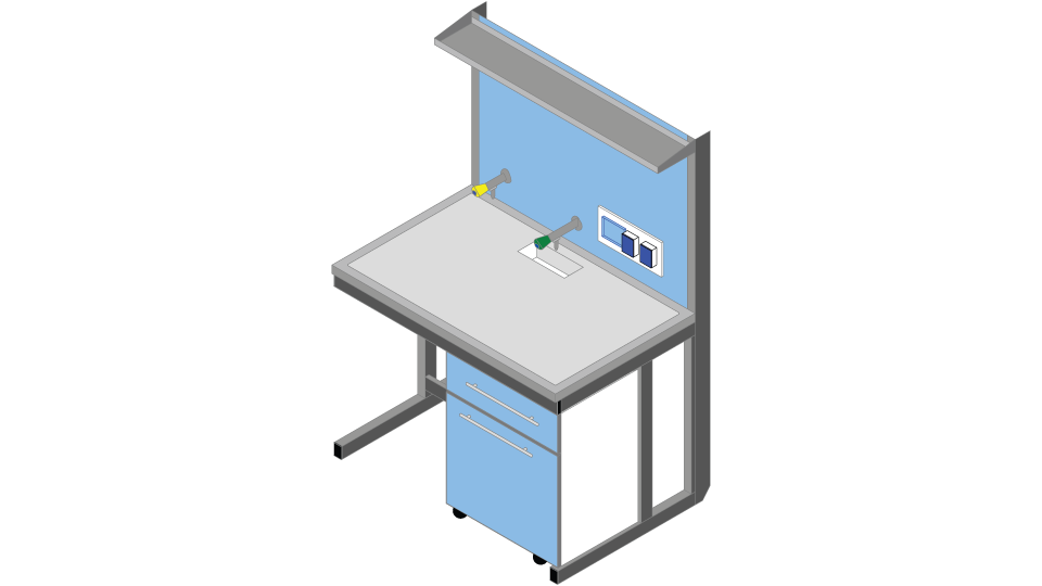 Banco parete piano Porcellanato monolitico su base acciaio cm 120 x 83 x 90-170H con Modulo tecnico porta servizi e 1 ripiano