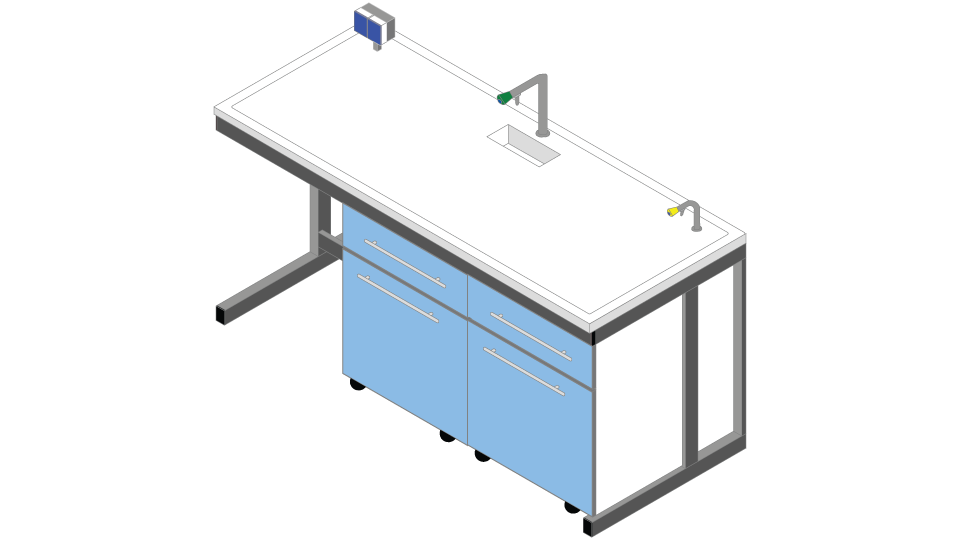 Banco parete piano Polipropilene cm 180 x 75 x 90H