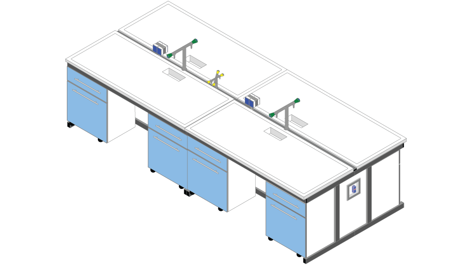 Banco centrale piano Polipropilene cm 360 x 156 x 90H