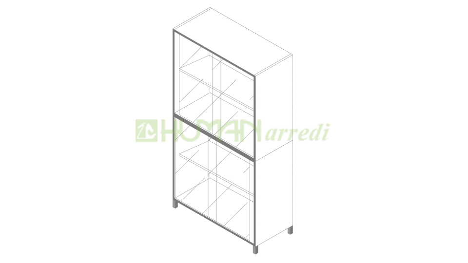 Armadio ante in vetro di sicurezza antisfondamento scorrevoli 100 x 45 x 190H